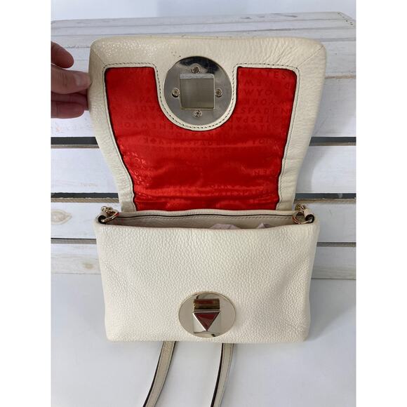 KATE SPADE,SMALL IVORY PEBBLED LEATHER QUILTED CROSSOBODY - Picture 9 of 16